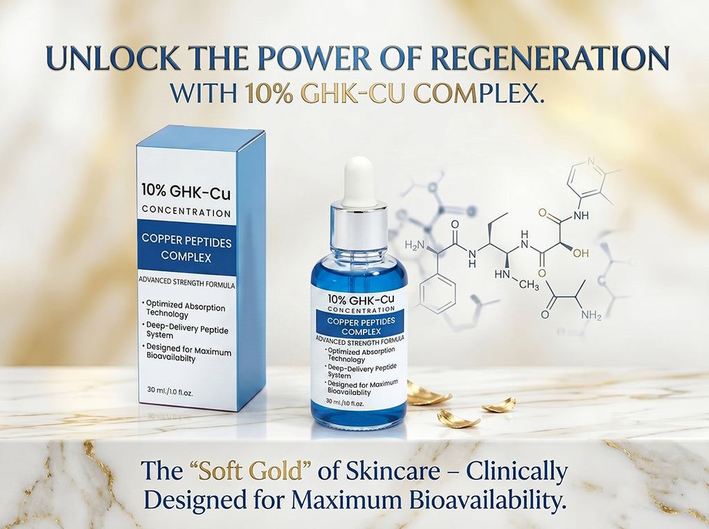 Copper Peptide Serum 10% (GHK-Cu) with Hyaluronic Acid & Niacinamide – Anti-Aging Face Serum for Wrinkles, Fine Lines, Firming & Hydration – Collagen Boosting Skincare for Women & Men – 30ml
