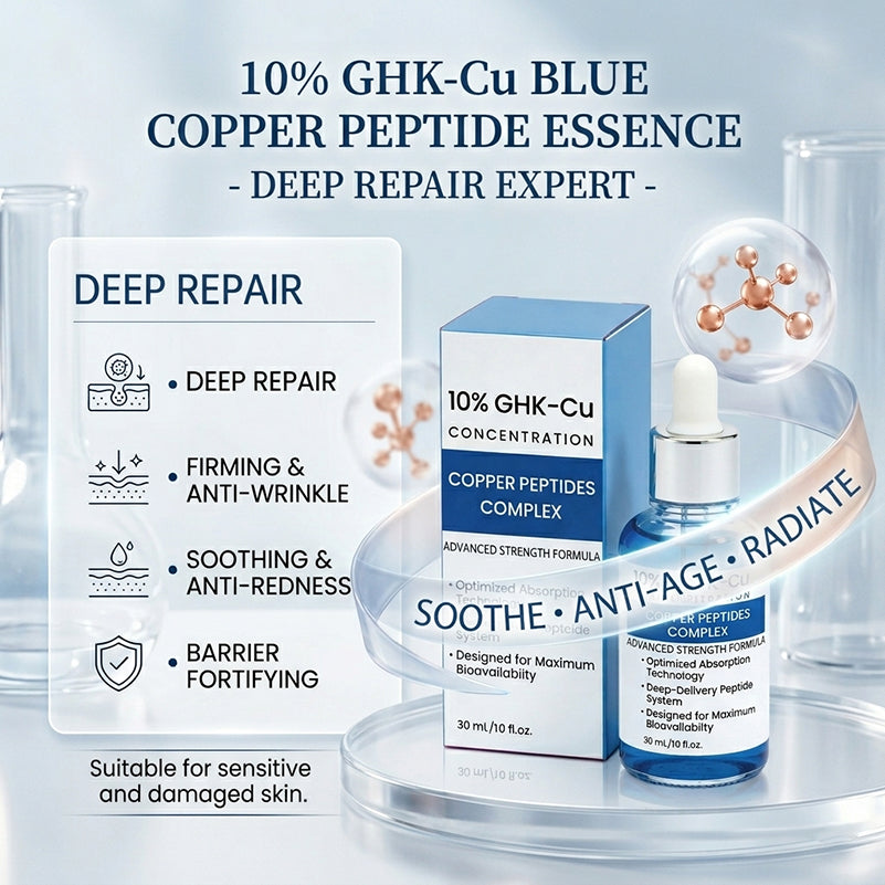 Copper Peptide Serum 10% (GHK-Cu) with Hyaluronic Acid & Niacinamide – Anti-Aging Face Serum for Wrinkles, Fine Lines, Firming & Hydration – Collagen Boosting Skincare for Women & Men – 30ml