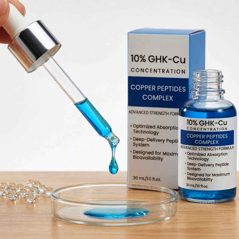 Copper Peptide Serum 10% (GHK-Cu) with Hyaluronic Acid & Niacinamide – Anti-Aging Face Serum for Wrinkles, Fine Lines, Firming & Hydration – Collagen Boosting Skincare for Women & Men – 30ml