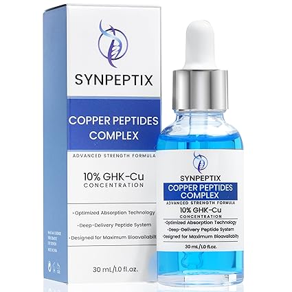Copper Peptide Serum 10% (GHK-Cu) with Hyaluronic Acid & Niacinamide – Anti-Aging Face Serum for Wrinkles, Fine Lines, Firming & Hydration – Collagen Boosting Skincare for Women & Men – 30ml